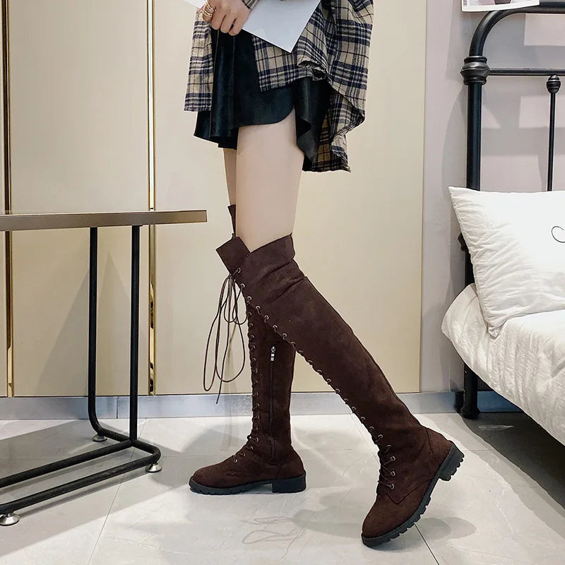 Funki Findz | Boots | Women's Over Knee Lace Up Long Boots