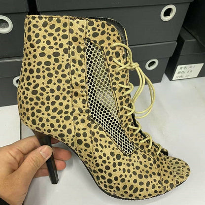Funki Findz | Boots | Women's Open Toe Lace Up Granny Boots