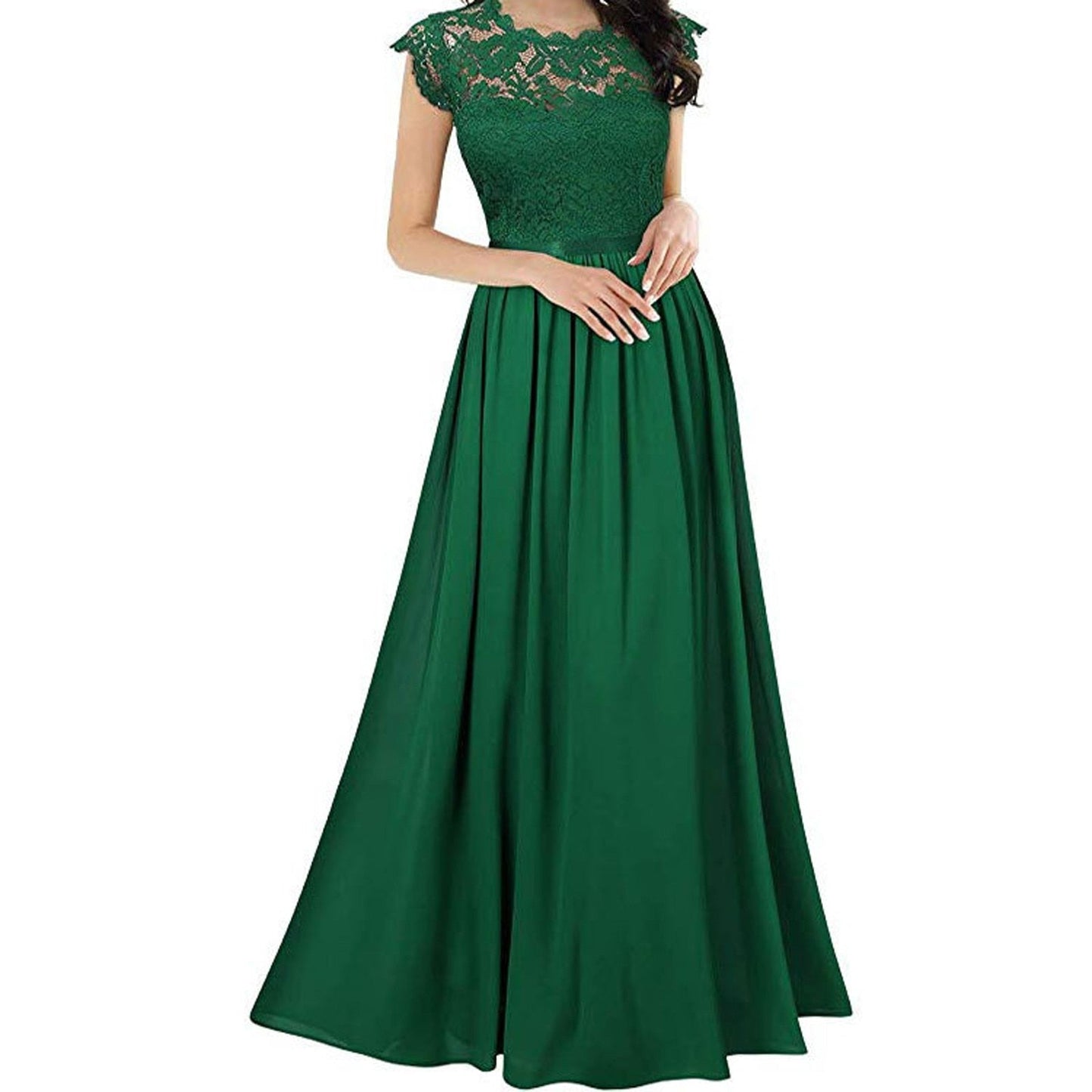 Funki Findz | Dresses | Women's Long Floral Lace Evening Dress