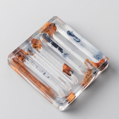 Funki Findz | Coasters | Pine Wood Resin Drink Coasters 6 Pcs