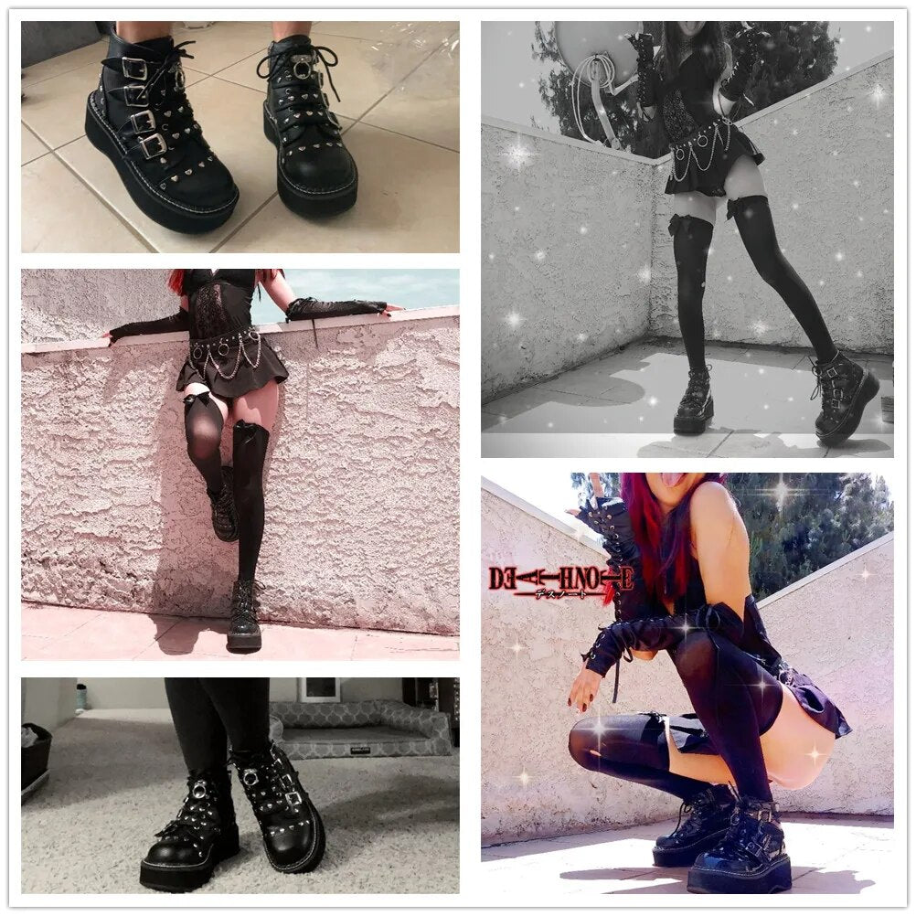 Funki Findz | Boots | Women's Platform Gothic Ankle Boots