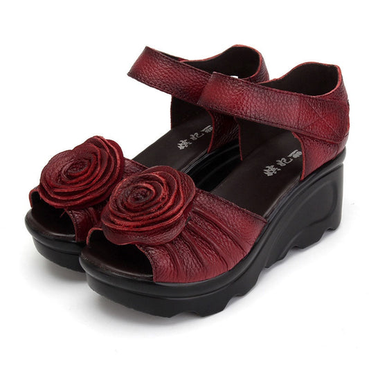 Funki Findz | Shoes | Women's Gothic Leather Low Heel Wedges