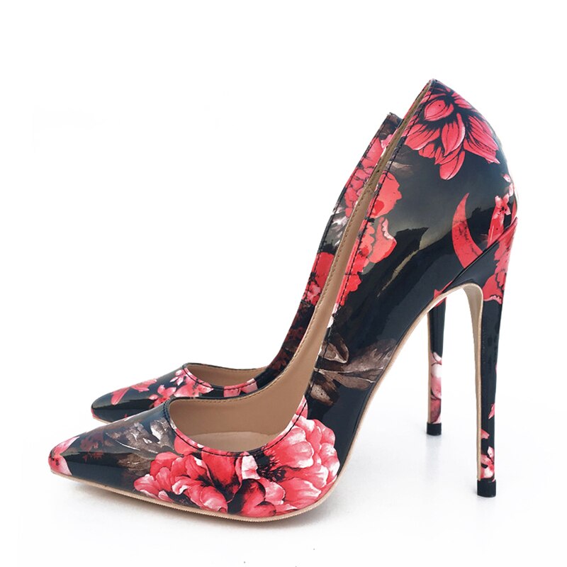 Funki Findz | Shoes | Women's Glossy Floral Print High Stilettos