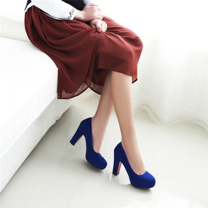 Funki Findz | Shoes | Women's Faux Suede High Chunky Heels