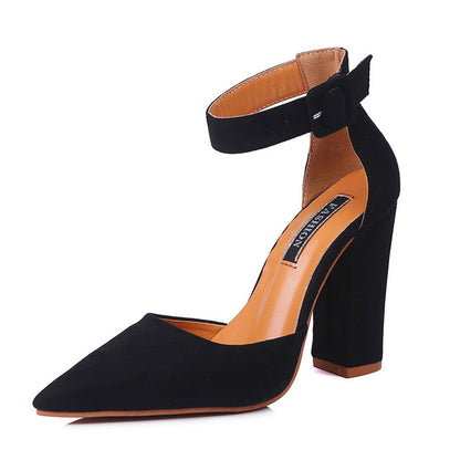 Funki Findz | Shoes | Women's High Block Heel Flock Party Shoe
