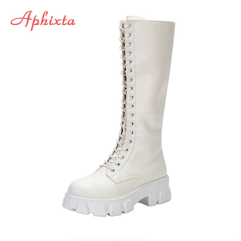 Funki Findz | Boots | Women's Knee-High Platform Lace Up Boot