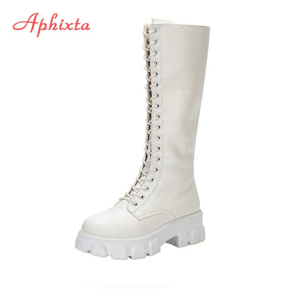 Funki Findz | Boots | Women's Knee-High Platform Lace Up Boot