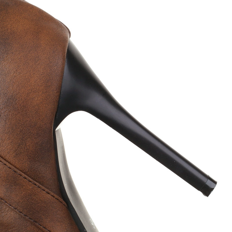 Funki Findz | Boots | Women's Open Toe Lace Up Granny Boots