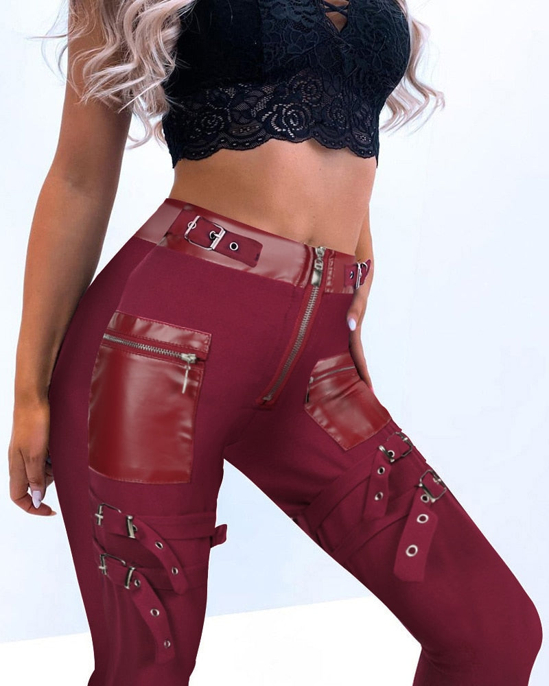 Funki Findz | Pants | Women's Gothic Punk Buckle Strap Pants