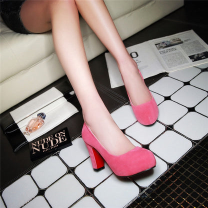 Funki Findz | Shoes | Women's Faux Suede High Chunky Heels