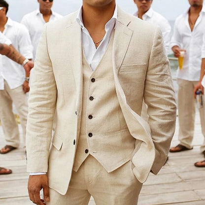 Funki Findz | Suits | Men's 3 Pcs Linen Summer Wedding Suits