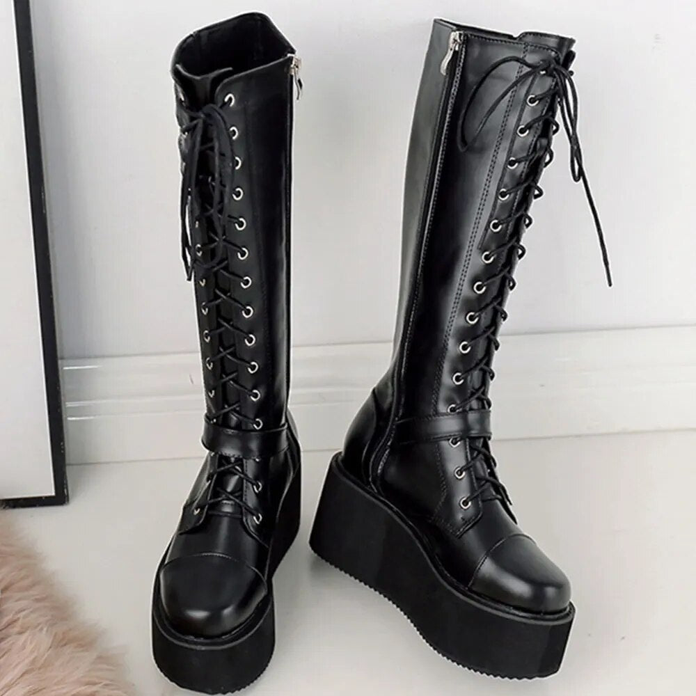 Funki Findz | Boots | Women's High Luxury Gothic Platform Boots