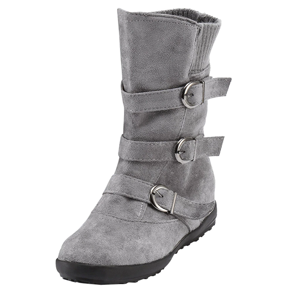 Funki Findz | Boots | Women's Buckled Suede Snow Ankle Boots
