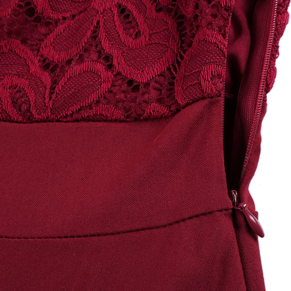Funki Findz | Dresses | Women's Elegant Lace Chiffon Midi Dress