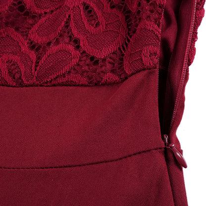 Funki Findz | Dresses | Women's Elegant Lace Chiffon Midi Dress