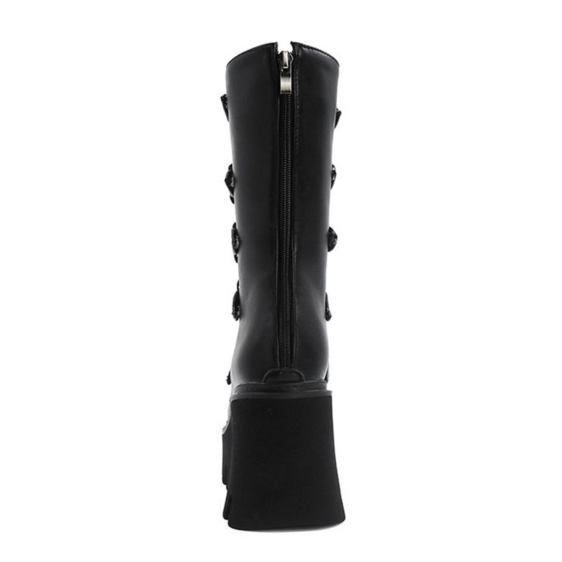 Funki Findz | Boots | Women's Platform Buckle Strap Wedges