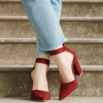 Funki Findz | Shoes | Women's High Block Heel Flock Party Shoe