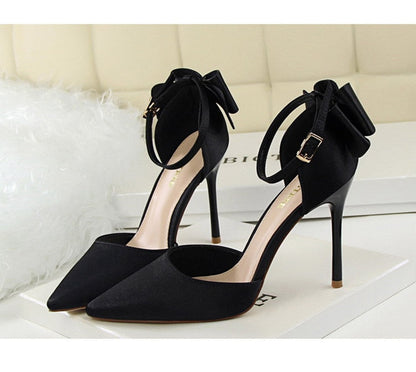 Funki Findz | Shoes | Women's Elegant Silk Bow Stiletto Pumps