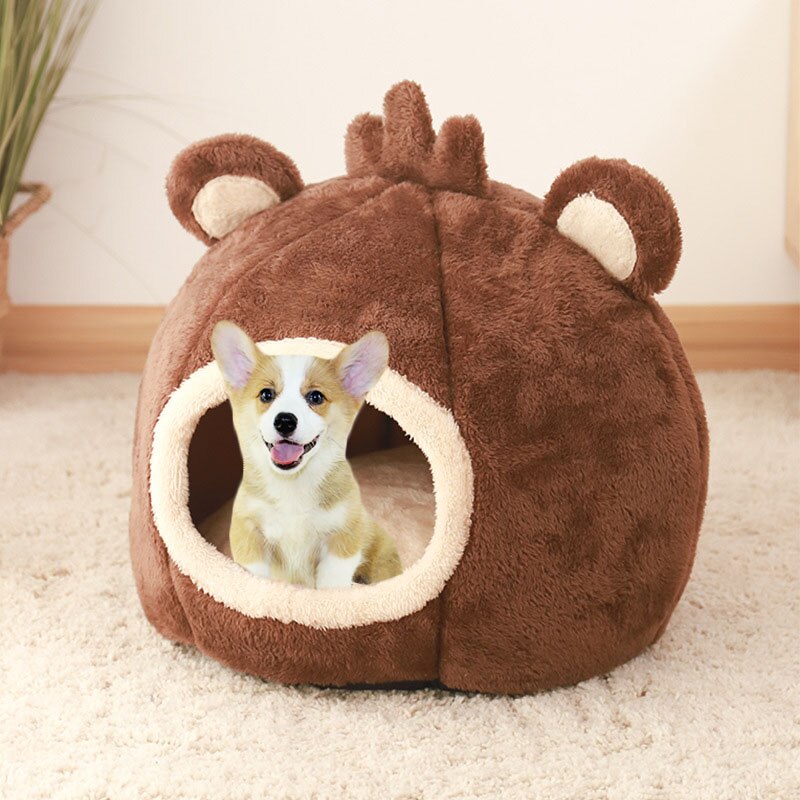 Funki Findz | Pet Beds | Cat Bed | Cute Bear Head Shaped Cat House Nest
