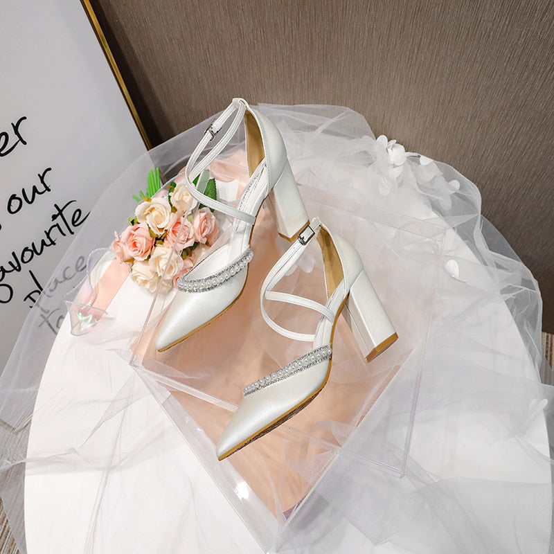 Funki Findz | Shoes | Women's Pearl Rhinestone Bridal Shoes
