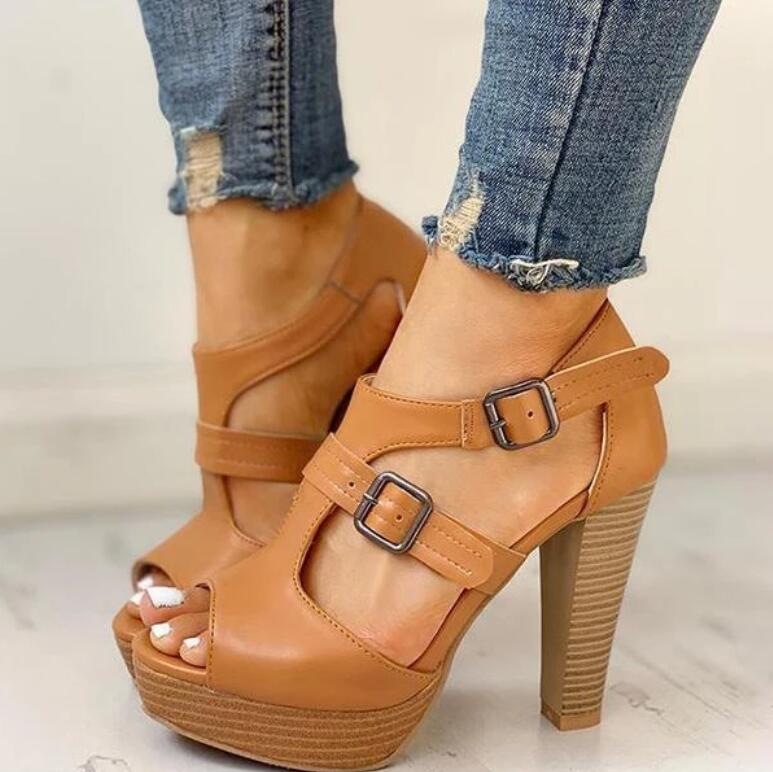 Funki Findz | Shoes | Women's Strappy High Peep Toe Sandals