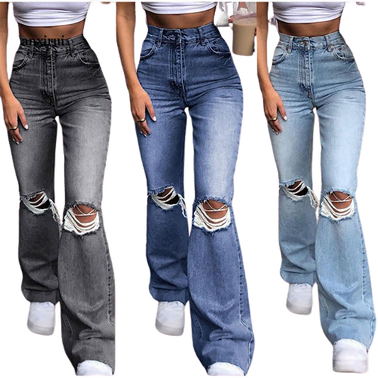 Funki Findz | Pants | Women's Vintage Ripped Bell Bottom Jeans