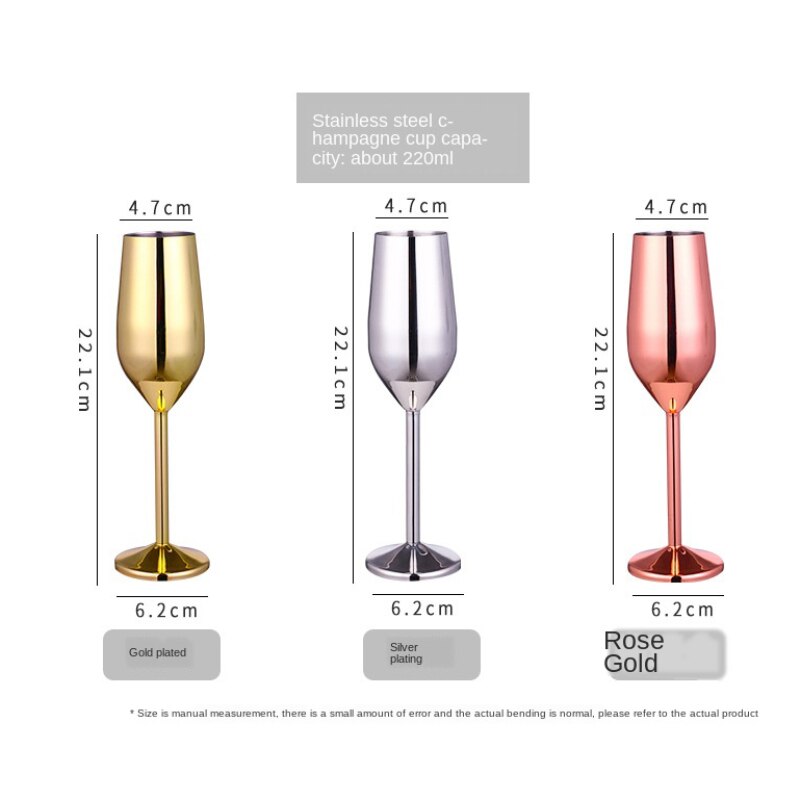Funki Findz | Glasses | Stainless Steel Champagne Flutes 2 Pcs