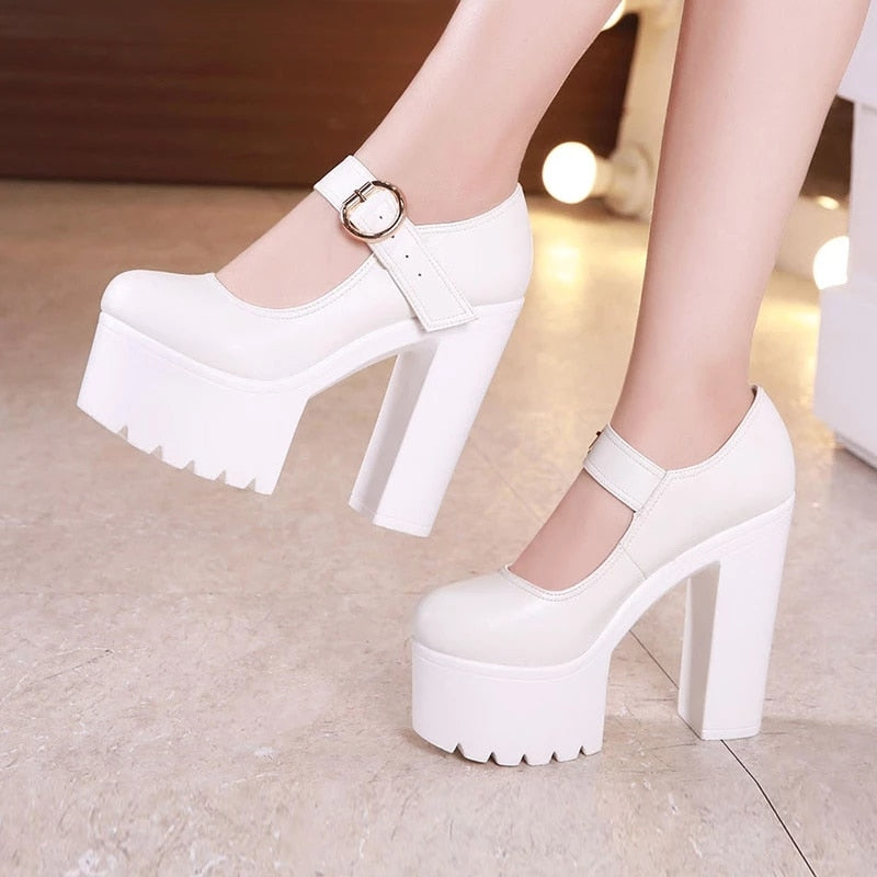 Funki Findz | Shoes | Women's Block Heel Platform Mary Janes