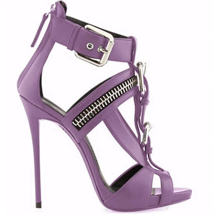 Funki Findz | Shoes | Women's Strappy Zipper Stiletto Sandals