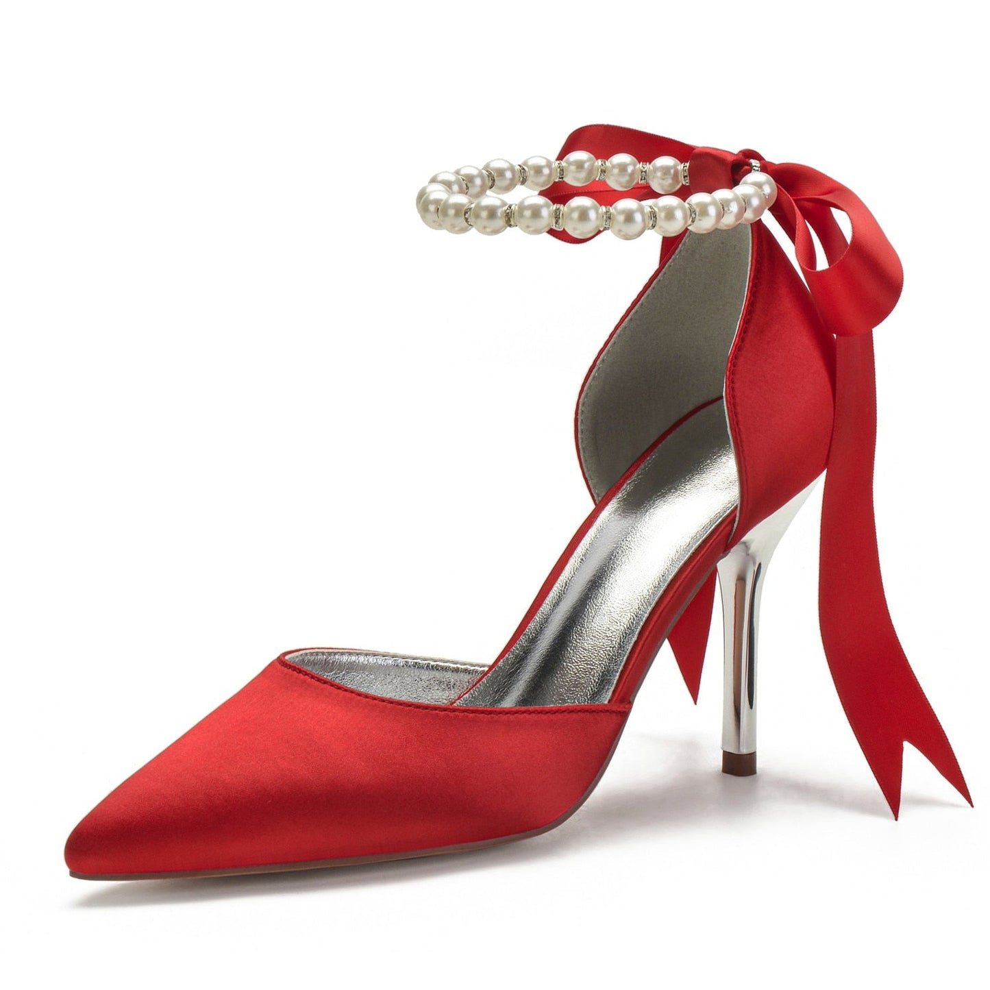 Funki Findz | Shoes | Women's Satin Pearls High Wedding Shoes