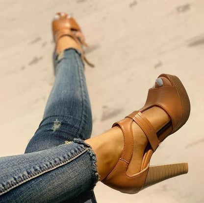 Funki Findz | Shoes | Women's Strappy High Peep Toe Sandals