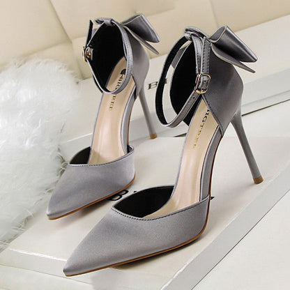 Funki Findz | Shoes | Women's Elegant Silk Bow Stiletto Pumps