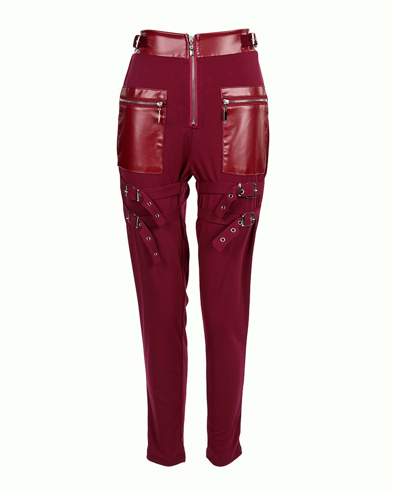 Funki Findz | Pants | Women's Gothic Punk Buckle Strap Pants
