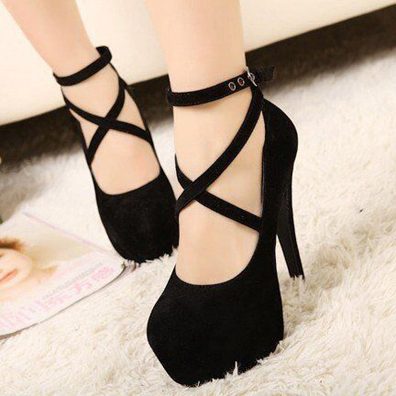 Funki Findz | Shoes | Women's Criss Cross Ankle Strap Platforms