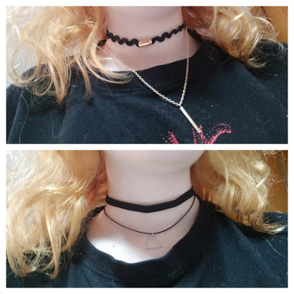 Funki Findz | Necklaces | Women's Black Leather Velvet Chokers
