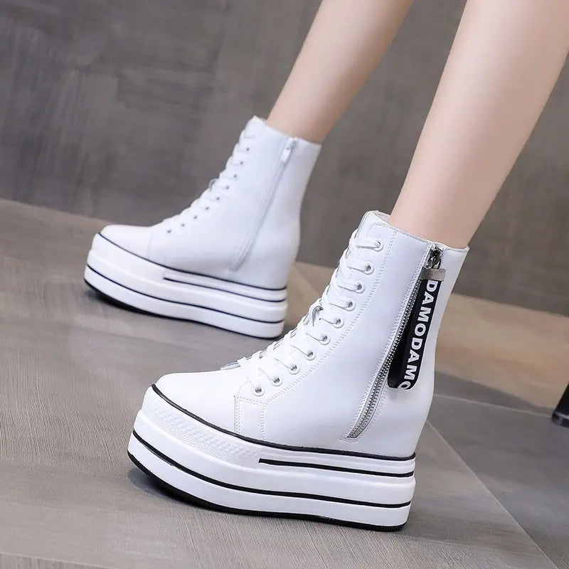 Funki Findz | Boots | Women's Platform Zip Ankle Boot Sneakers
