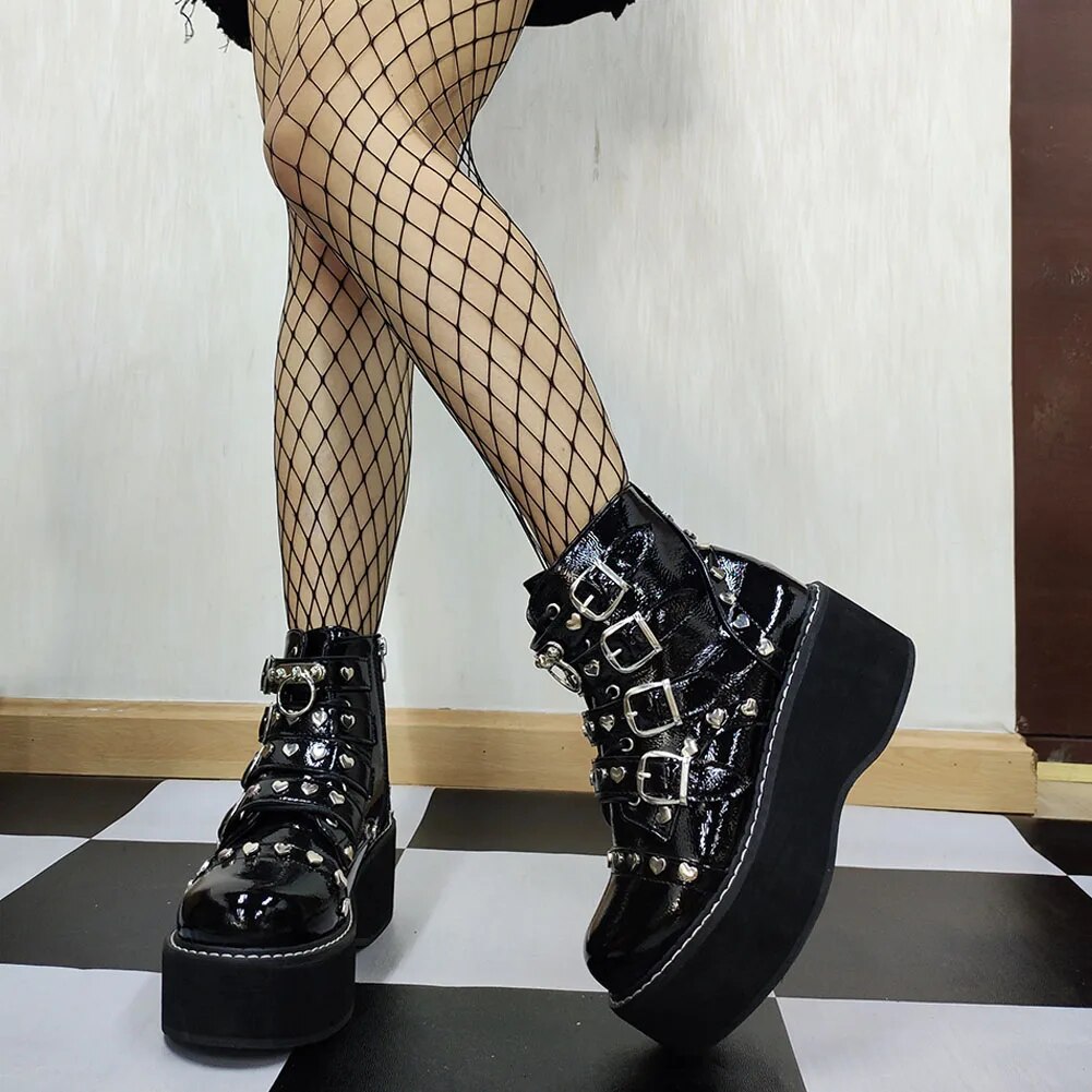 Funki Findz | Boots | Women's Platform Gothic Ankle Boots