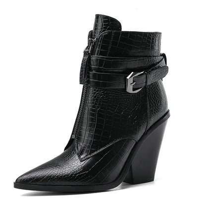 Funki Findz | Boots | Women's Pointed Toe Zip Up Ankle Boots