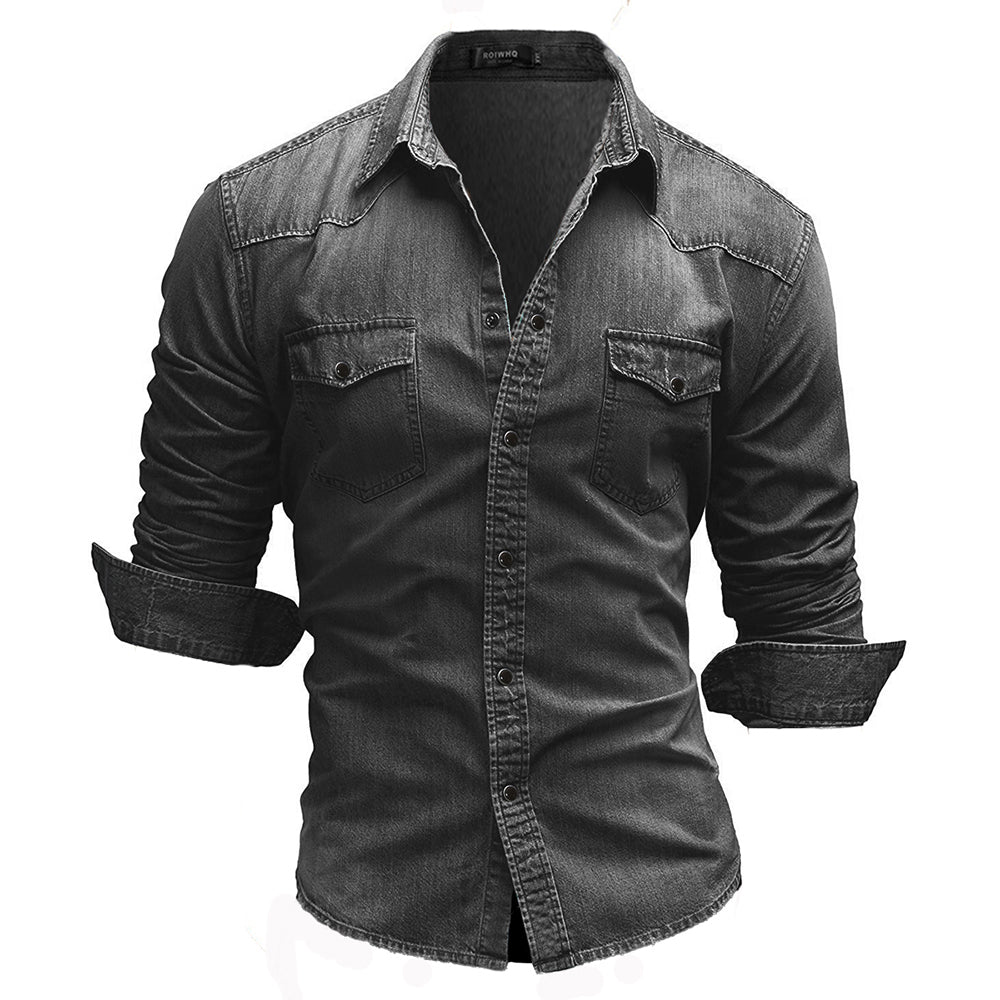 Funki Findz | Shirts | Men's Slim Fit Long Sleeved Denim Shirts