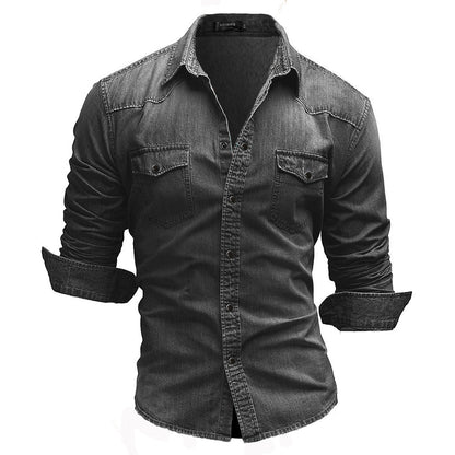 Funki Findz | Shirts | Men's Slim Fit Long Sleeved Denim Shirts