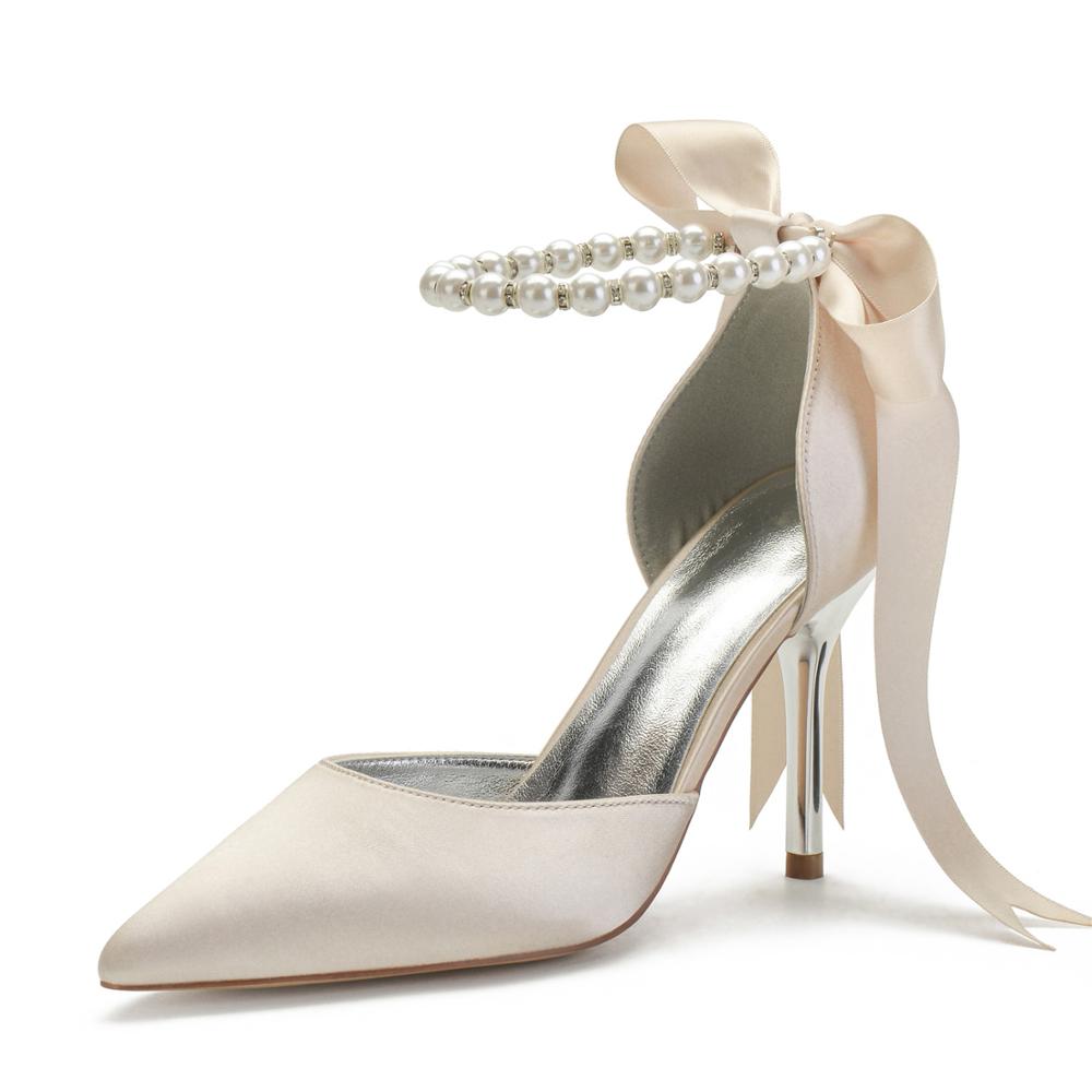 Funki Findz | Shoes | Women's Satin Pearls High Wedding Shoes