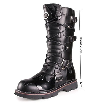 Funki Findz | Boots | Men's Knee-High Combat Motorcycle Boots