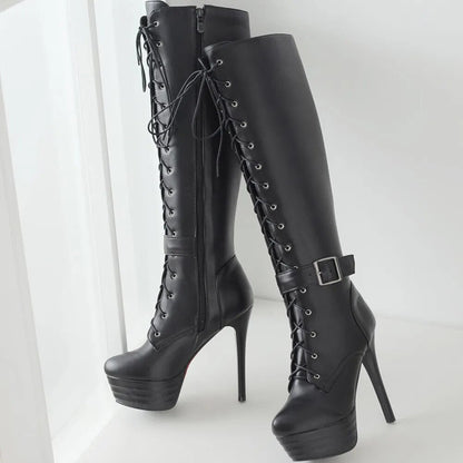 Funki Findz | Boots | Women's Knee-High Chic High Stiletto Boot