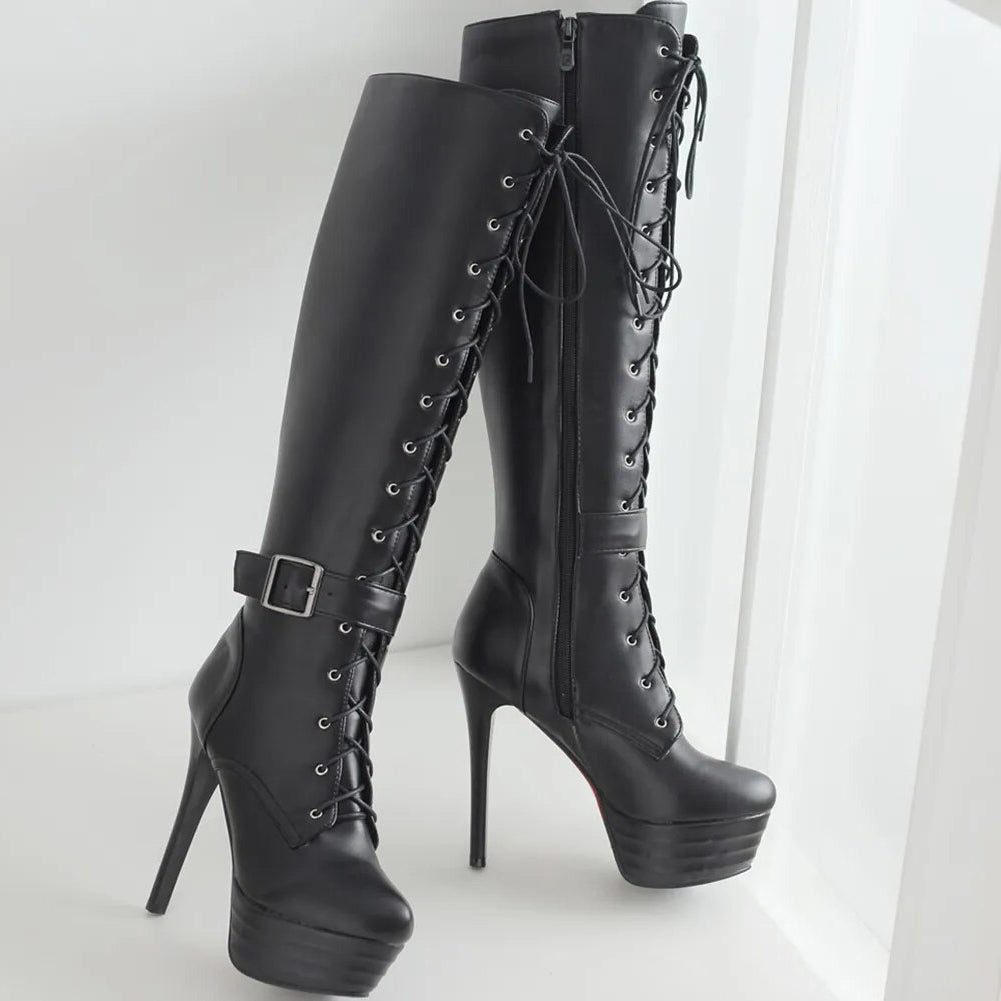 Funki Findz | Boots | Women's Knee-High Chic High Stiletto Boot