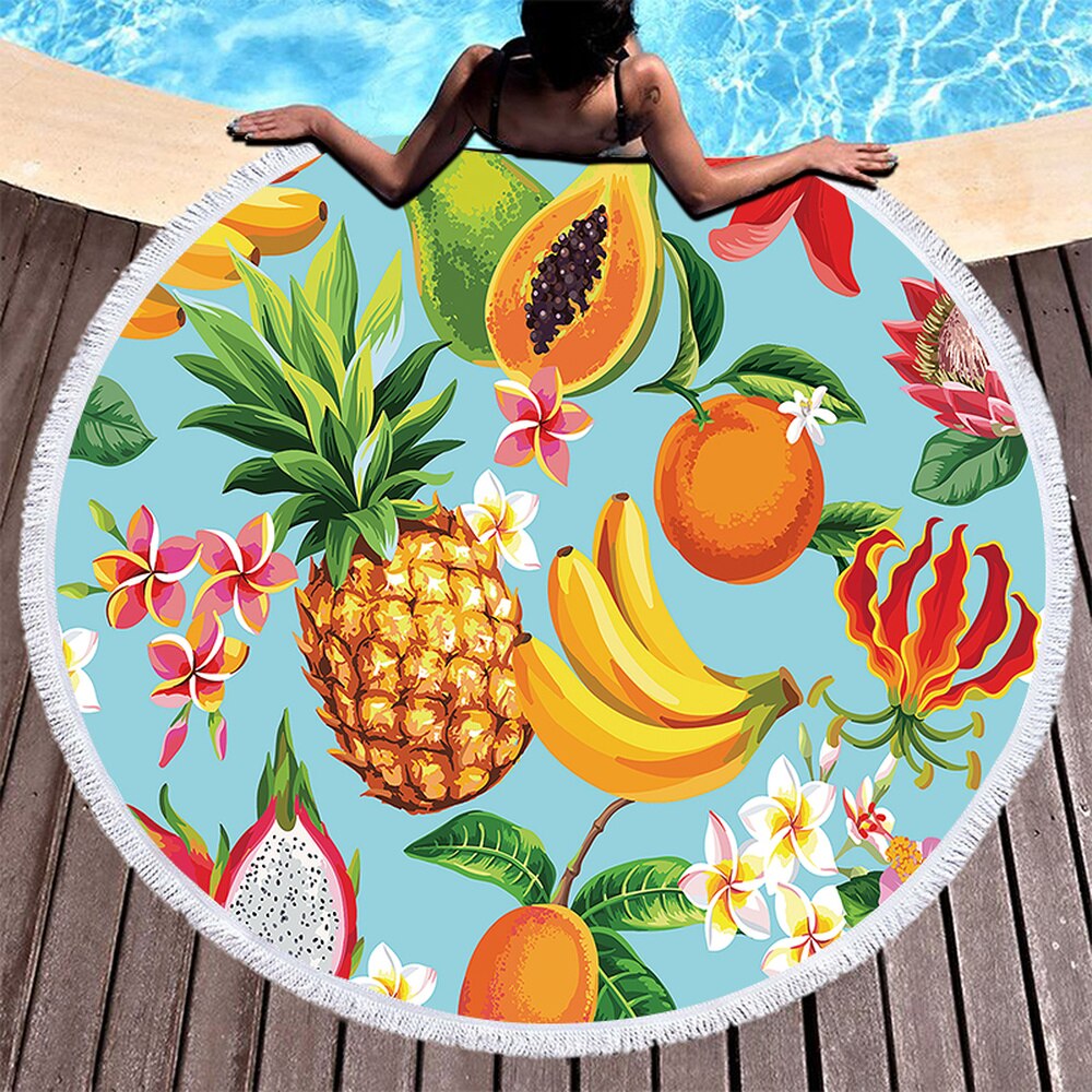 Funki Findz | Beach Mats | Fruit Printed Beach Mat Towel Throw