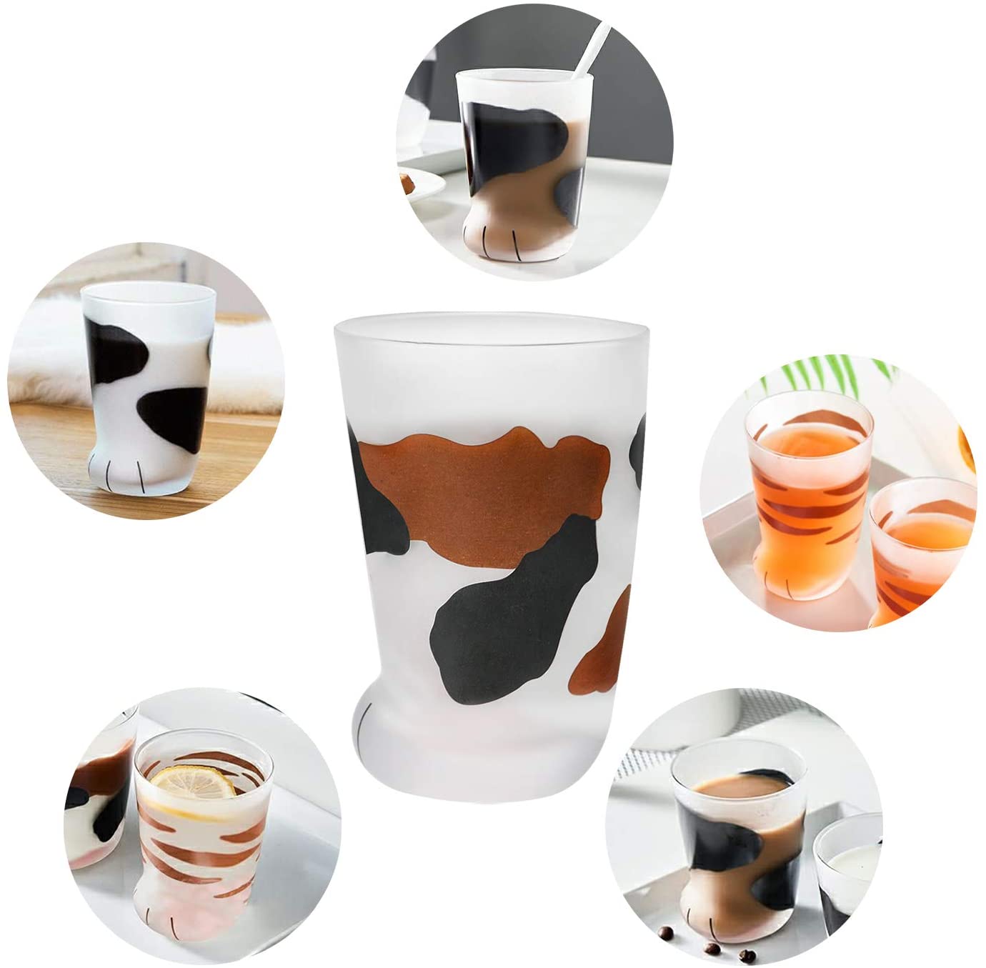 Funki Findz | Glasses | Cat Paw Frosted Glass Cup Sets
