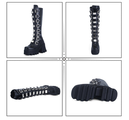 Funki Findz | Boots | Women's Gothic Buckle Plate Platform Boot