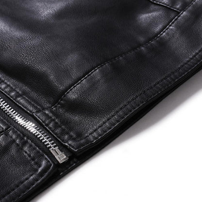 Funki Findz | Jackets | Men's Faux Leather Stand Collar Jacket