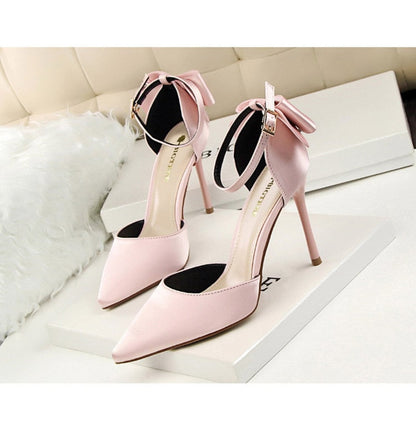 Funki Findz | Shoes | Women's Elegant Silk Bow Stiletto Pumps