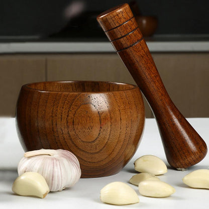 Funki Findz | Mortar and Pestles | Wood Garlic Spice Crusher